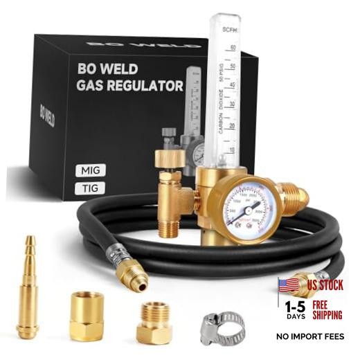 BO WELD Argon CO2 Regulator Flow Meter Gas Regulator Gas Regulator with Hose