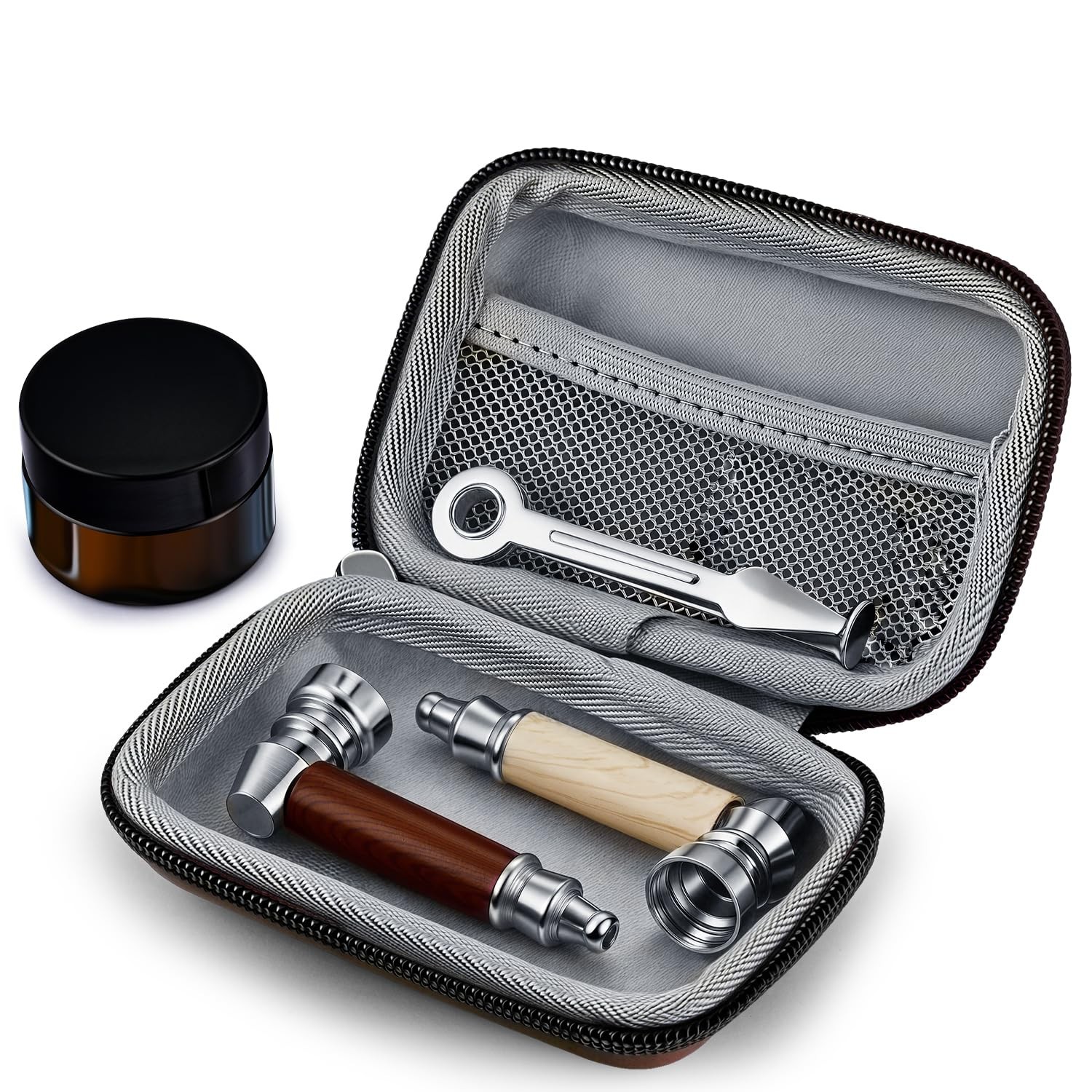 Tobacco Pipe Set,2pcs Realistic Wood Grain Pipes with Cleaner Wooden