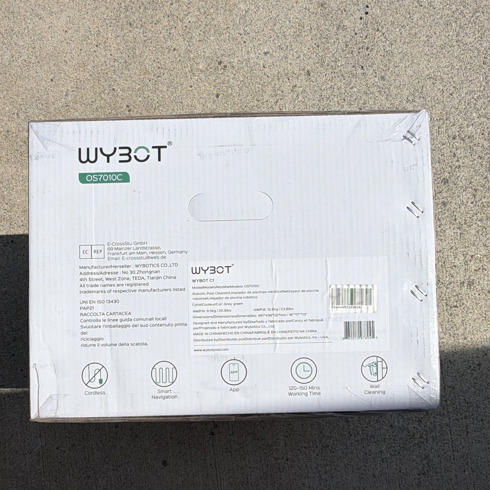 WYBOT OS7010C Cordless Robotic Pool Cleaner Smart Navigation App Wall/Floor