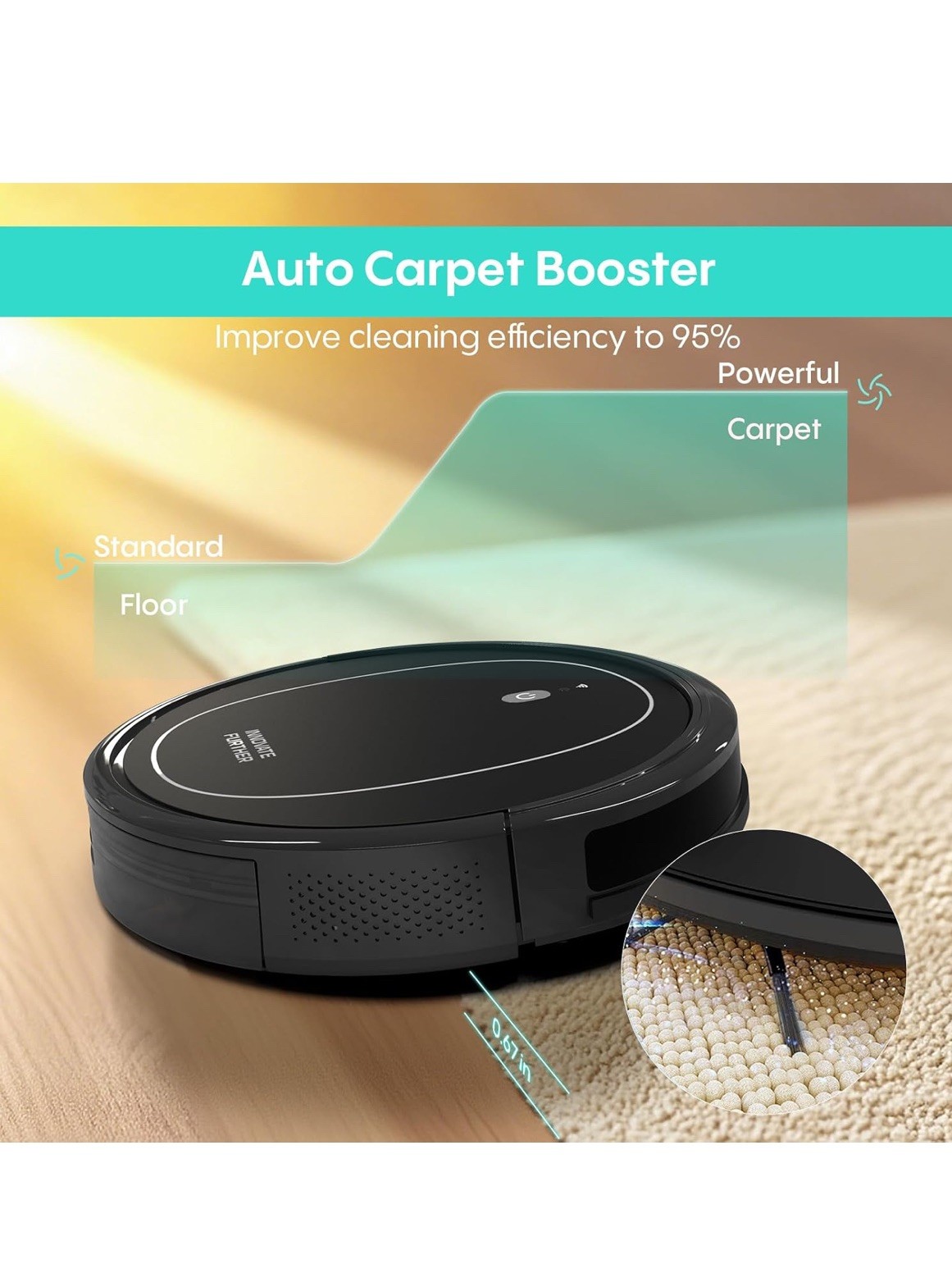 Robot Vacuum and Mop Combo 4000Pa Strong Suction wife/app/Alexa control Slim