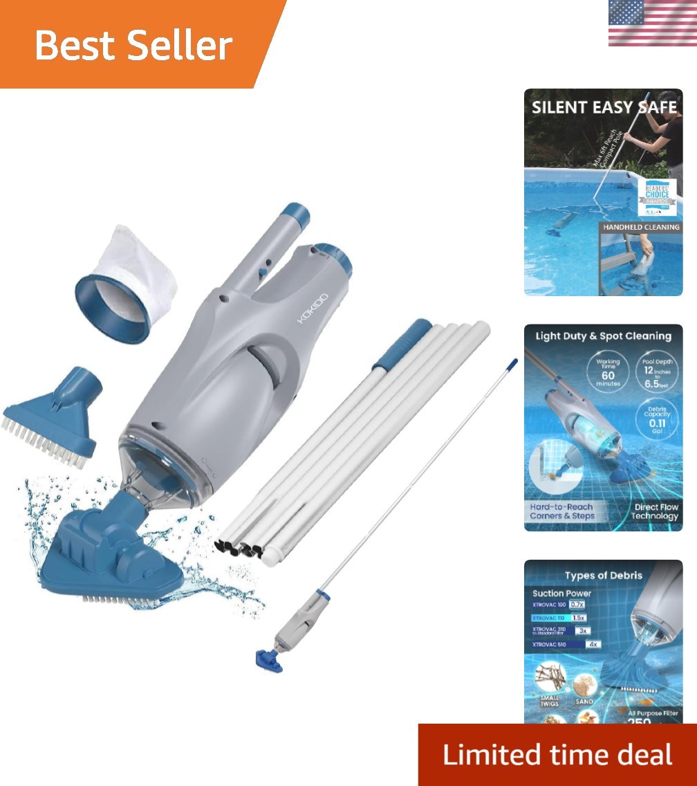 Efficient Spot Cleaner – Rechargeable Handheld Pool Vacuum for 20ft Pools