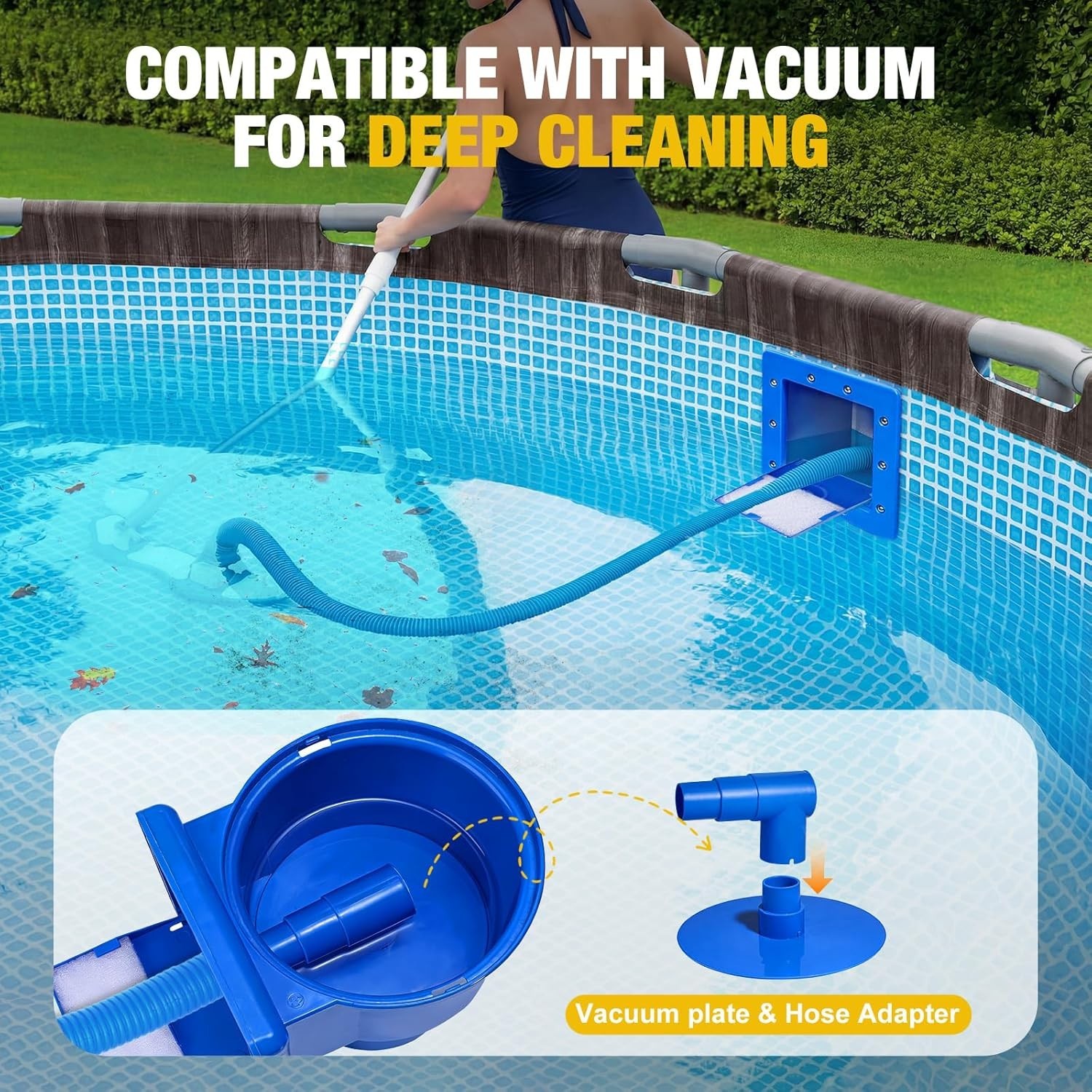 Above Ground Pool Skimmer, Heavy Duty Through-Wall Mount Pool Skimmer Kit with A