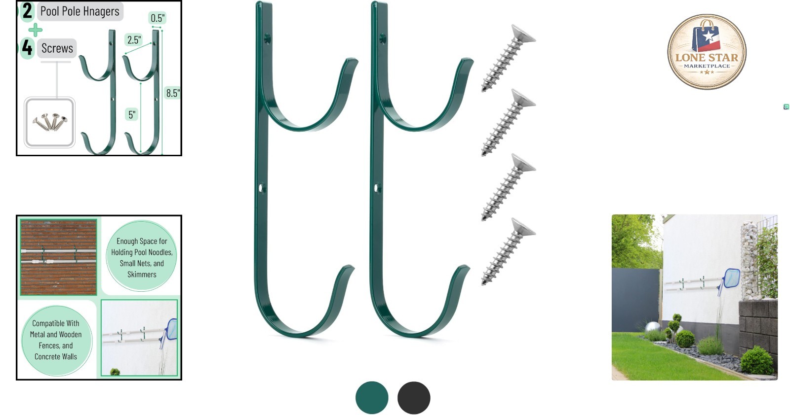 Aluminum Pool Pole Hanger Hooks – Heavy Duty 2 Pack, Perfect for Outdoor Gear
