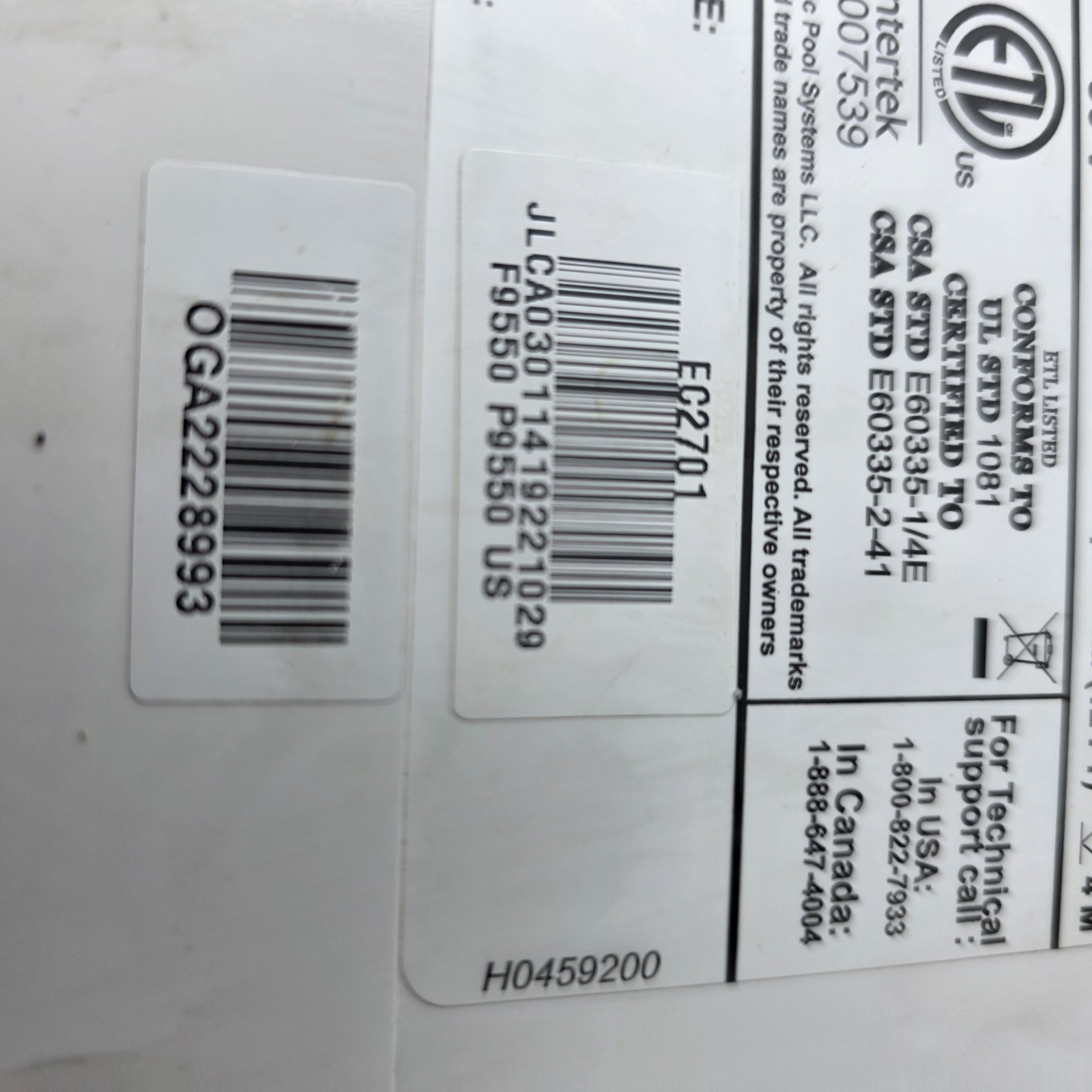 Polaris 9550 Sport Robotic Pool Cleaner Controller Power Box Unit
