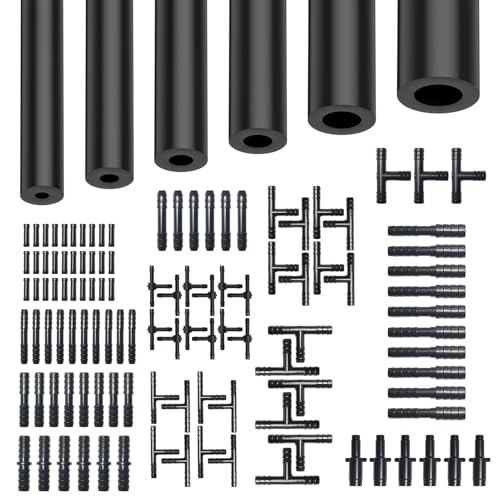 Silicone Vacuum Hose Kit – 6PCS 5FT Vacuum Line (1/8&Prime; 5/32&Prime; 3/16&Prime; 1/4&Prime; Black