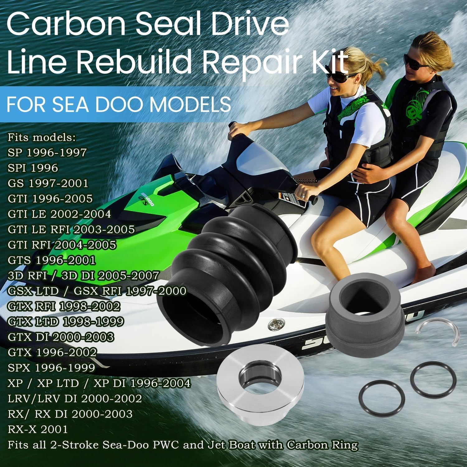 SeaDoo 1996-2007 Carbon Seal Drive Line Rebuild Kit – Black