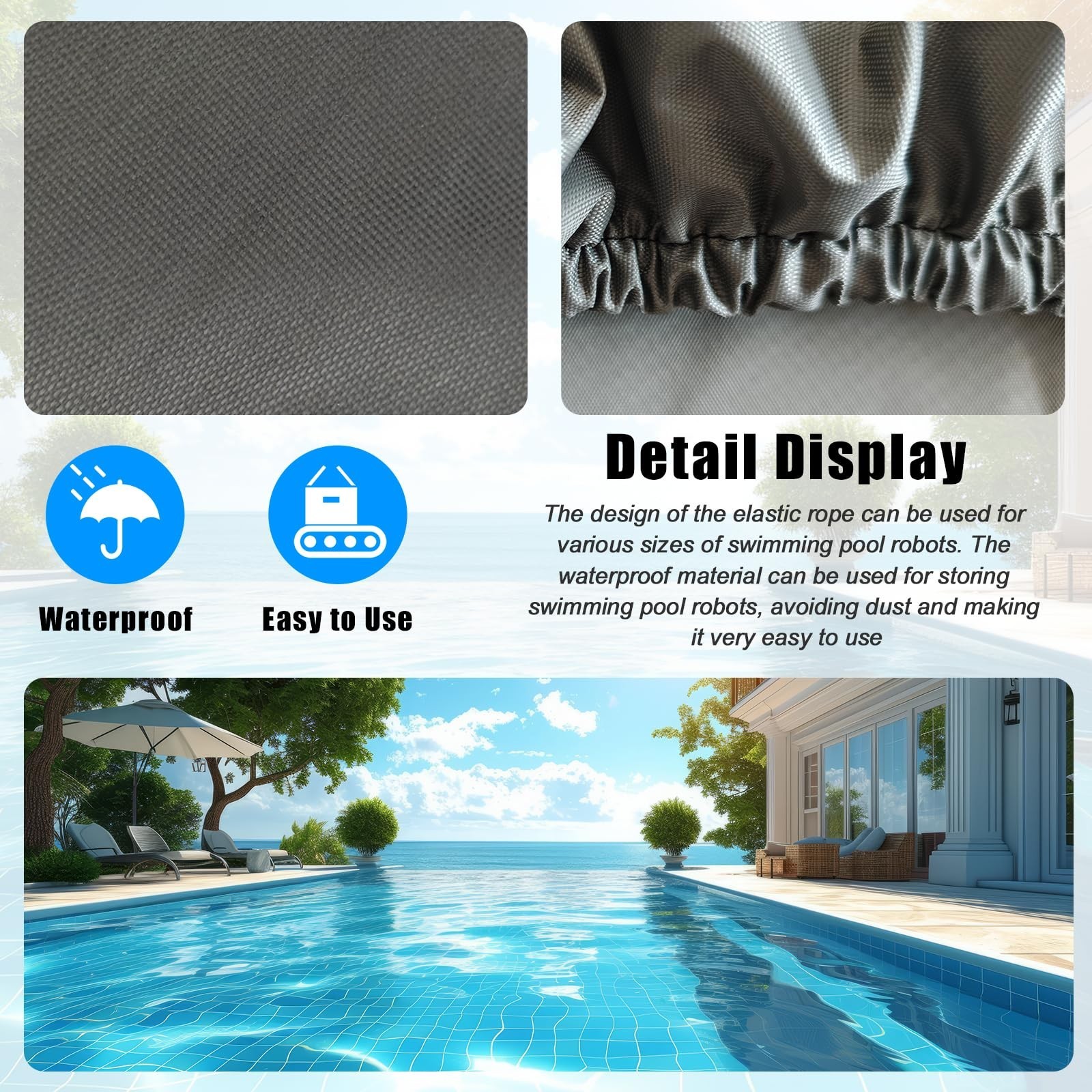 Robotic Pool Cleaner Cover – Waterproof, UV Resistant, Fits Above & Inground Vac