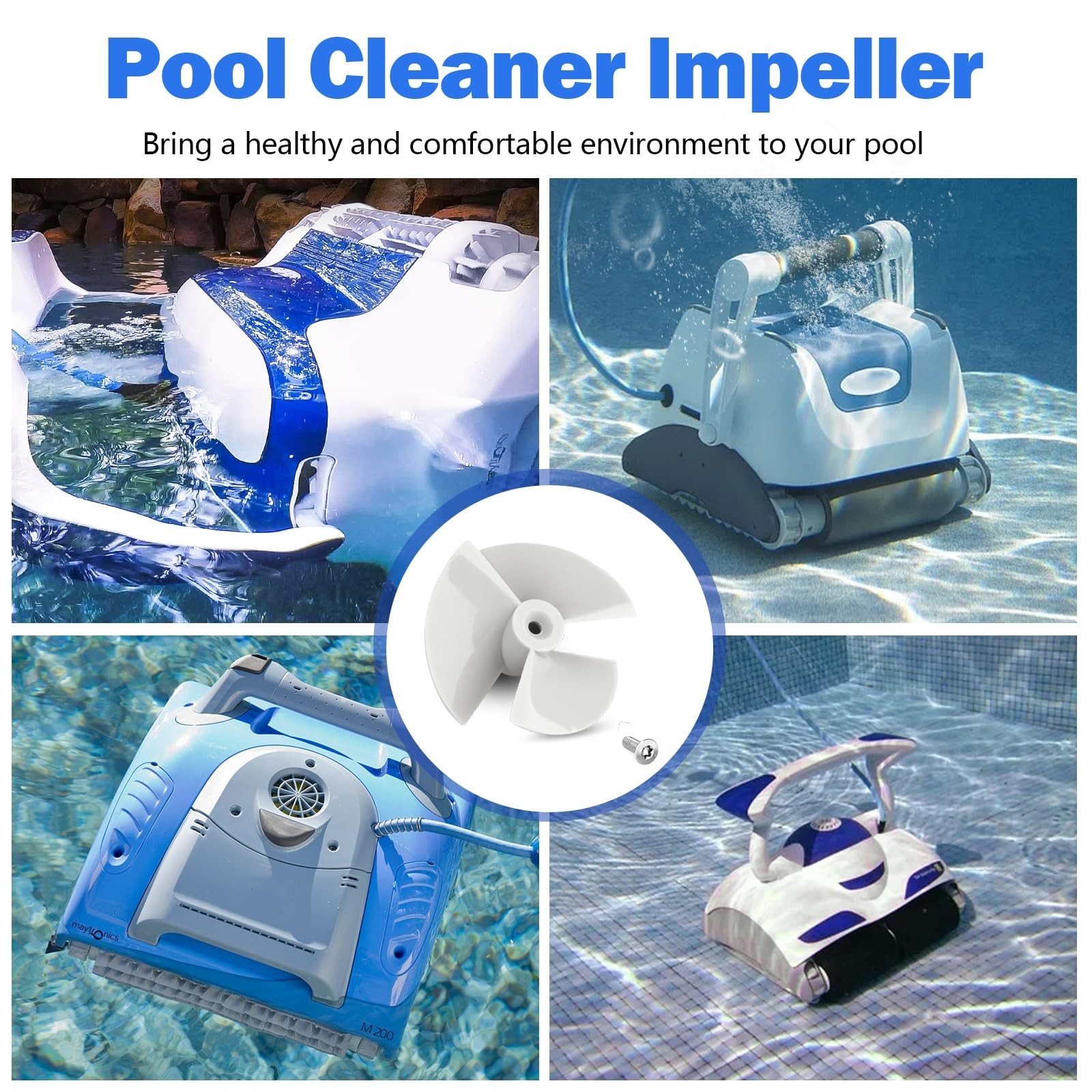 Pool Cleaner Impeller with Screw for Dolphin DC44, DX3, DX4, DX5, C5 & Neptune