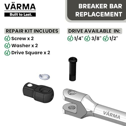 3/8&Prime; Breaker Bar Replacement Head Kit (2 PACK)– Advanced Washer 3/8&Prime; Drive