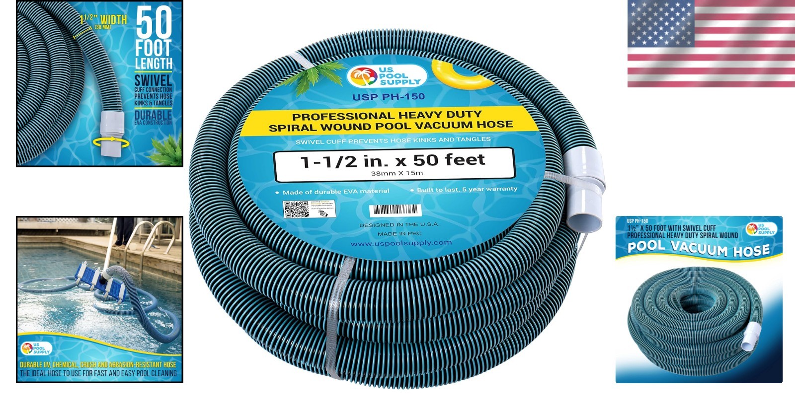 Effortless 50 Foot Pool Vacuum Hose – Heavy Duty with Kink-Free Functionality