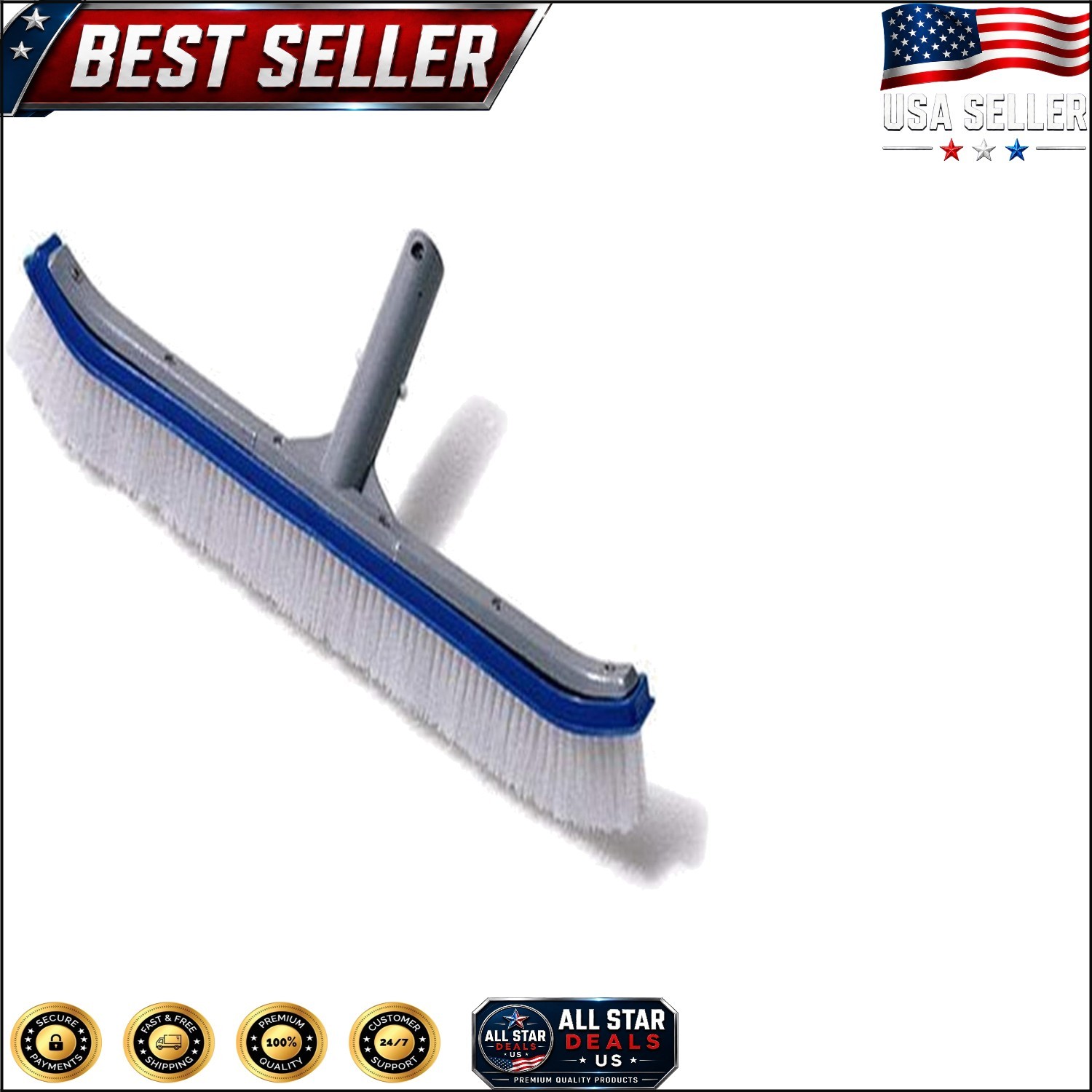 Durable Hydrotools Pool Brush for Inground & Above Ground Pools – 18&Prime; Wide