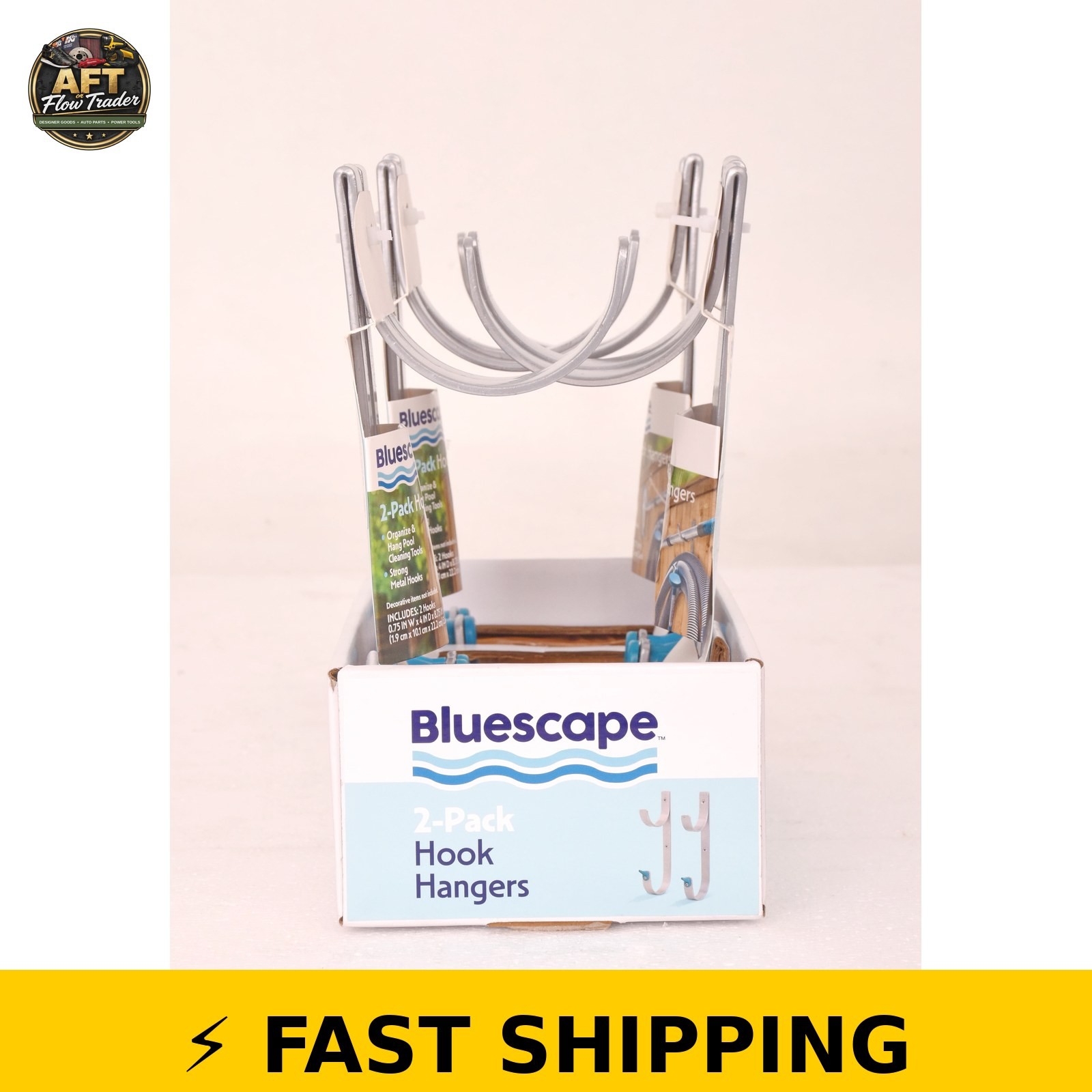Bluescapes Metal Pool Accessory Hooks – Silver, Set of 2