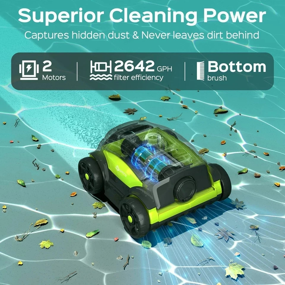 WINNY POOL CLEANER WY1103 Pool Robot, Cordless Pool with Battery, 120m²