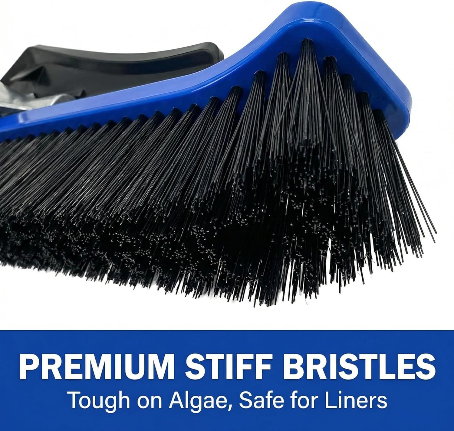 17.5&Prime; Pool Brush Head, Curved Swimming Pool Cleaning Brush with Reinforced