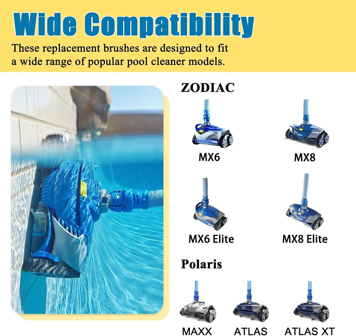 4 Pcs R0714400 Pool Cleaner Cyclonic Scrubbing Brush Pool Cleaner Replacement Pa