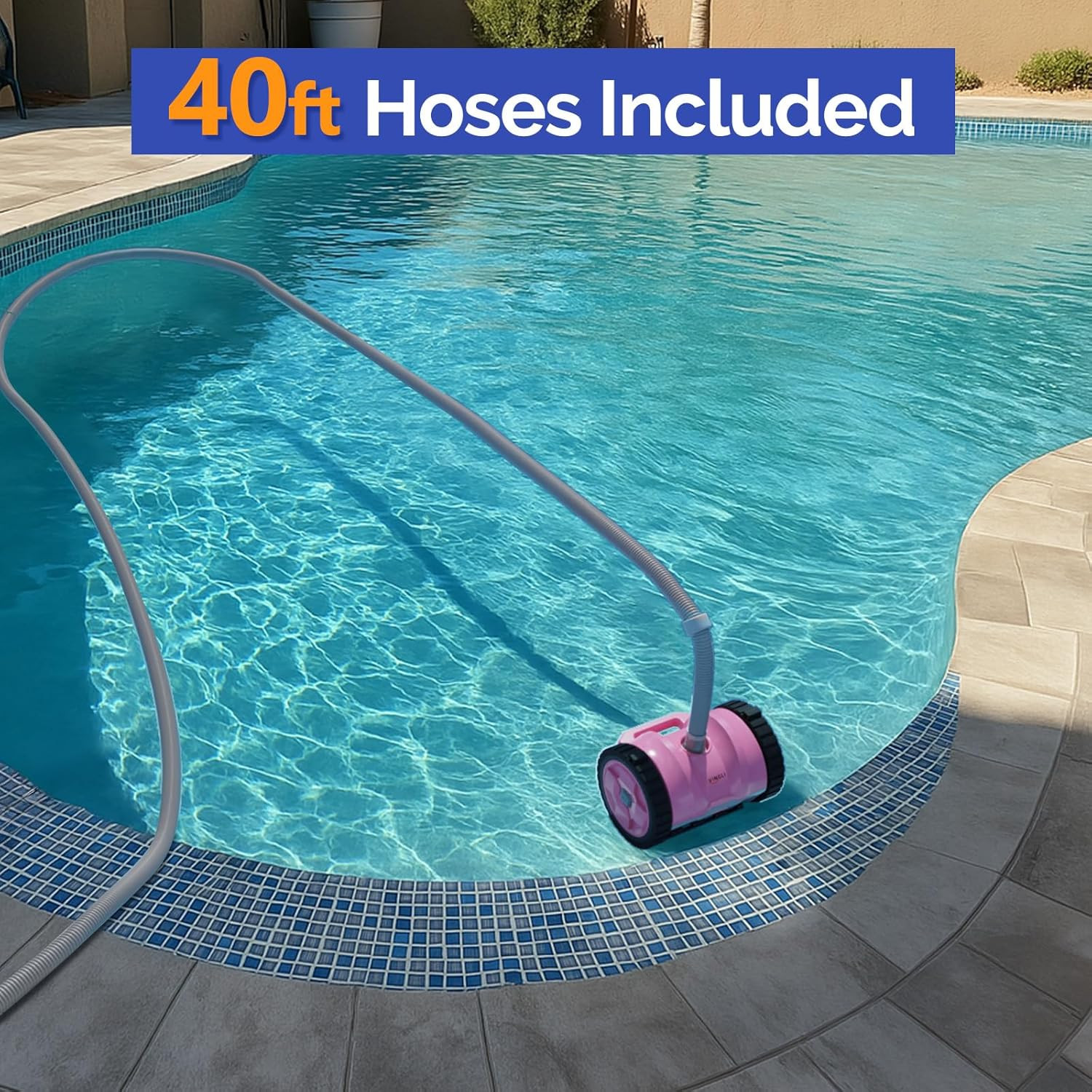 (2025 Upgrade) Automatic Suction-Side Pool Vacuum Cleaner, Powerful Wall-Climbi