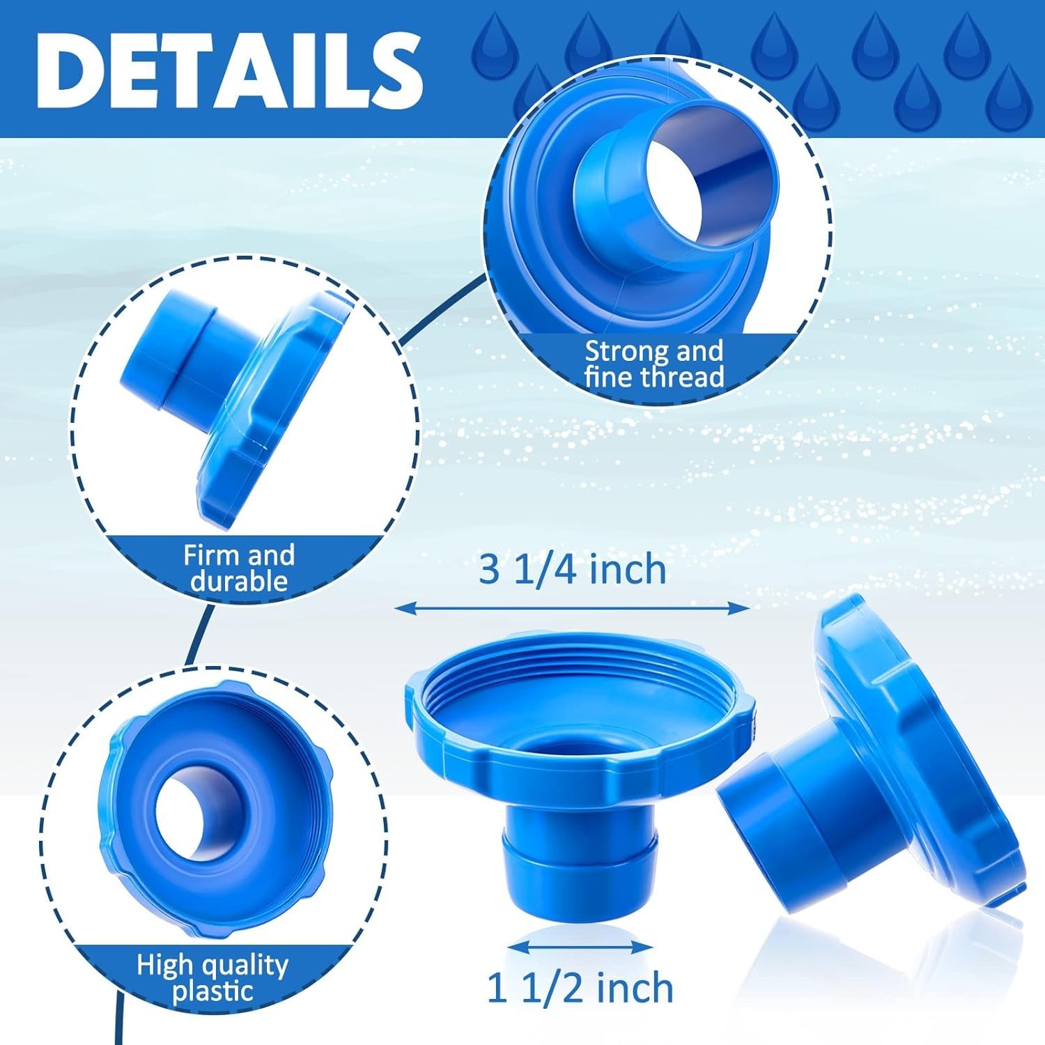 Blue 2-Pack Pool Vacuum Hose Adapters for Above Ground Pools