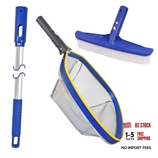 Swimming Pool Cleaning Kit, 14 » Brush Head & 50 » Telescopic Aluminum Pole