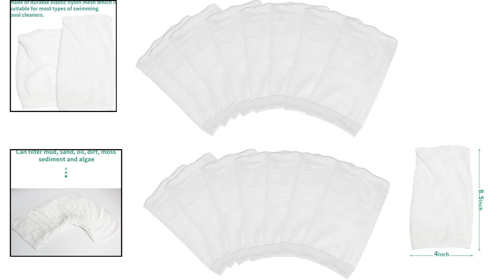 High Efficiency Pool Vacuum Micro Filter Bags 15 Pack for Water Tech Models