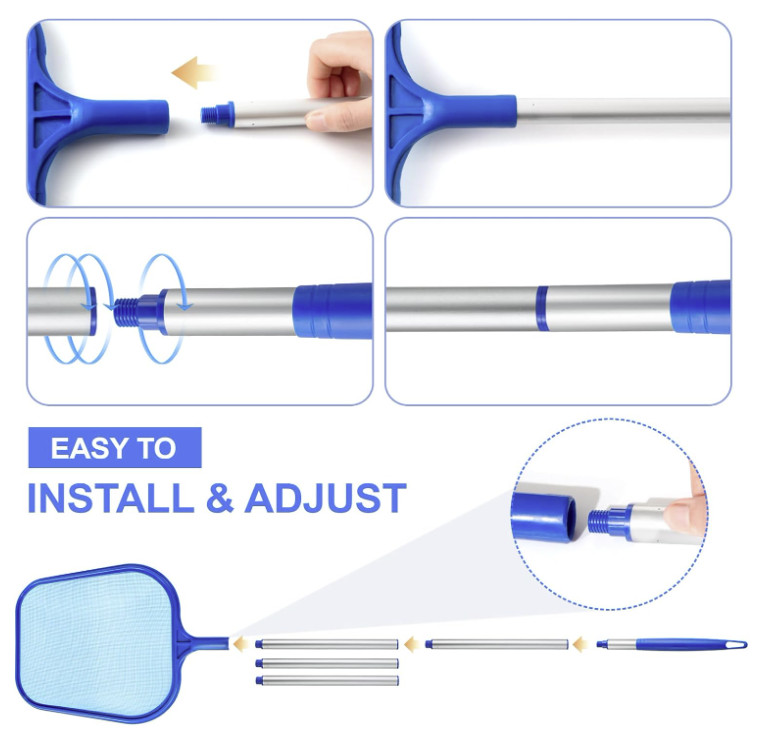 Heavy Duty Pool Skimmer Leaf Rake Net Cleaning Swimming Pool Fine Mesh Netting