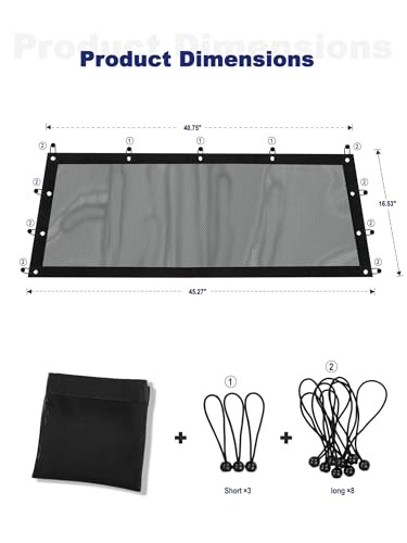 Mesh Rear Window Sunshade for UTV – Dustproof & UV-Resistant Rear Window Net,