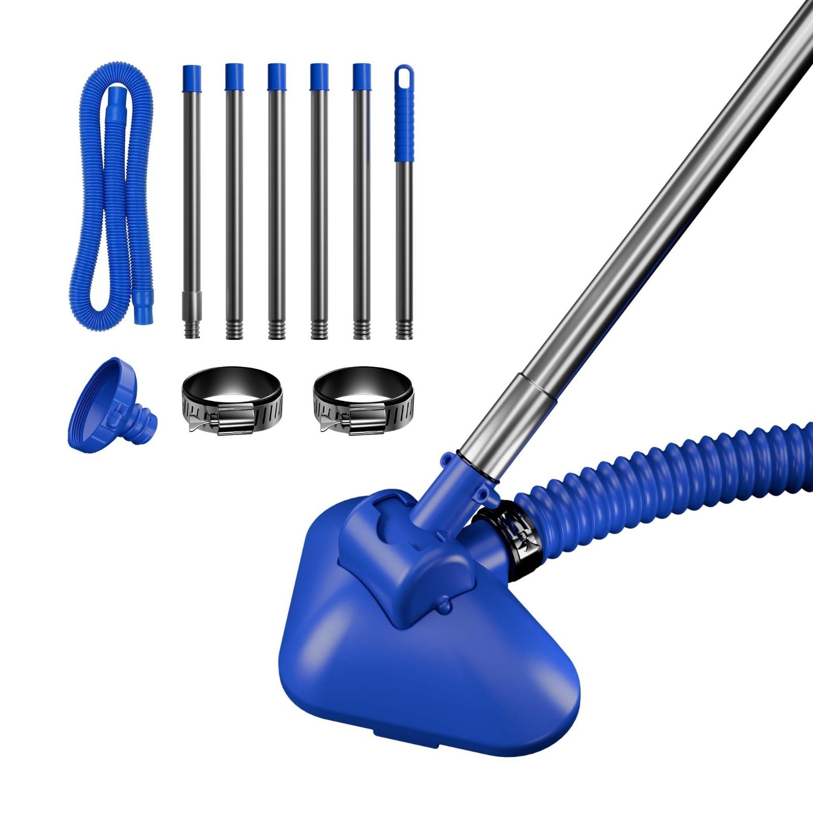 Non-Electric Pool Vacuum Cleaner for Small Above-Ground Pools, 13FT Hose, 8FT Po