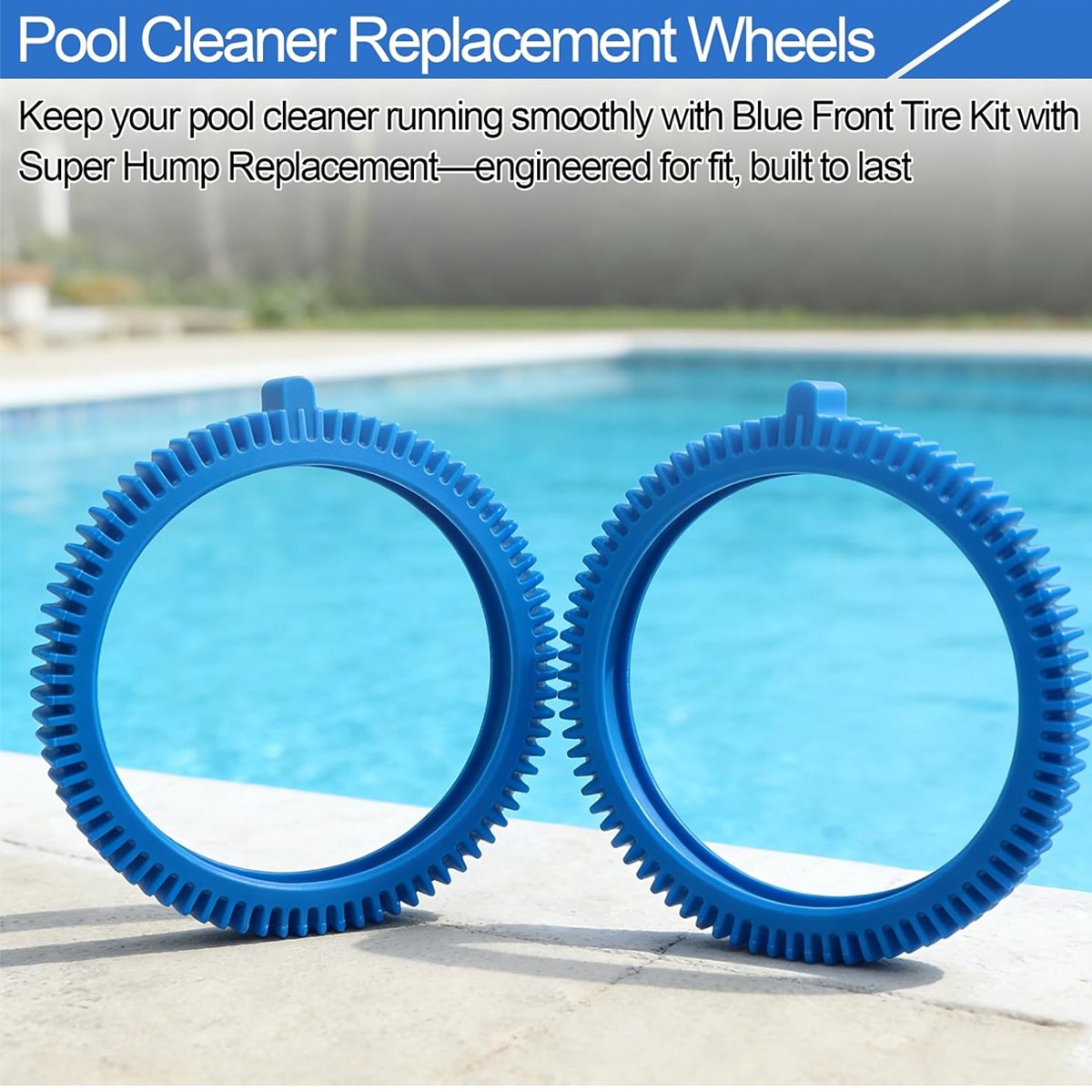 2 Pack 896584000-143 Front Tire for Haywood Poolvergnuegen Select Pool Cleaners