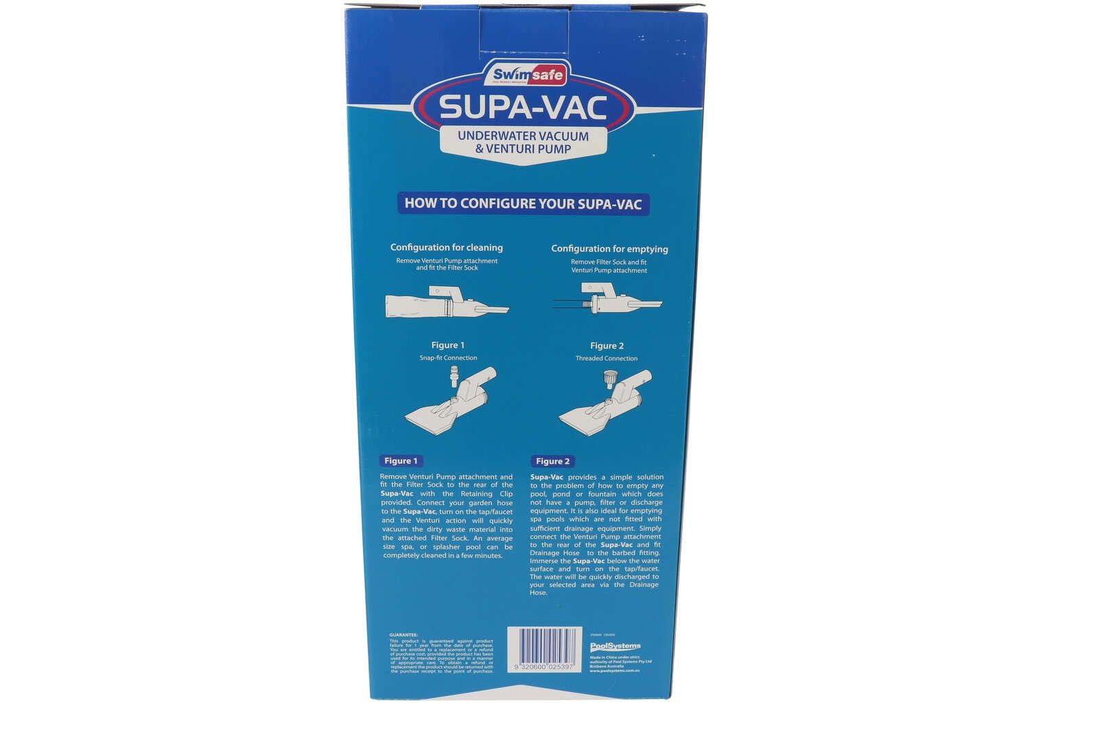 Supa Vac / SupaVac Spa Vacuum Pool Or Pond Cleaner kit With Telescopic Pole