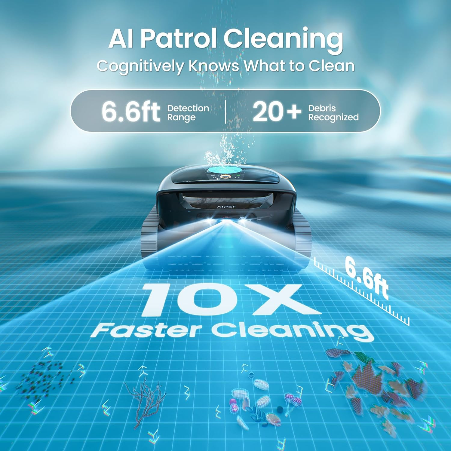 Scuba V3 AI Vision Cordless Robotic Pool Cleaner, 10X Faster Pool Cleaning with