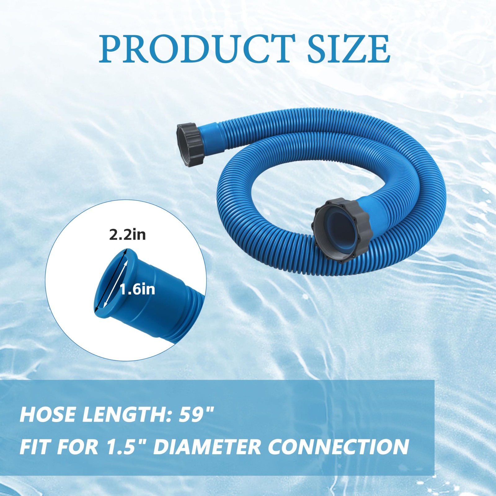 29060E Above Ground Pool Hoses 1.5 inches diameter, 59 length, 1 pcs