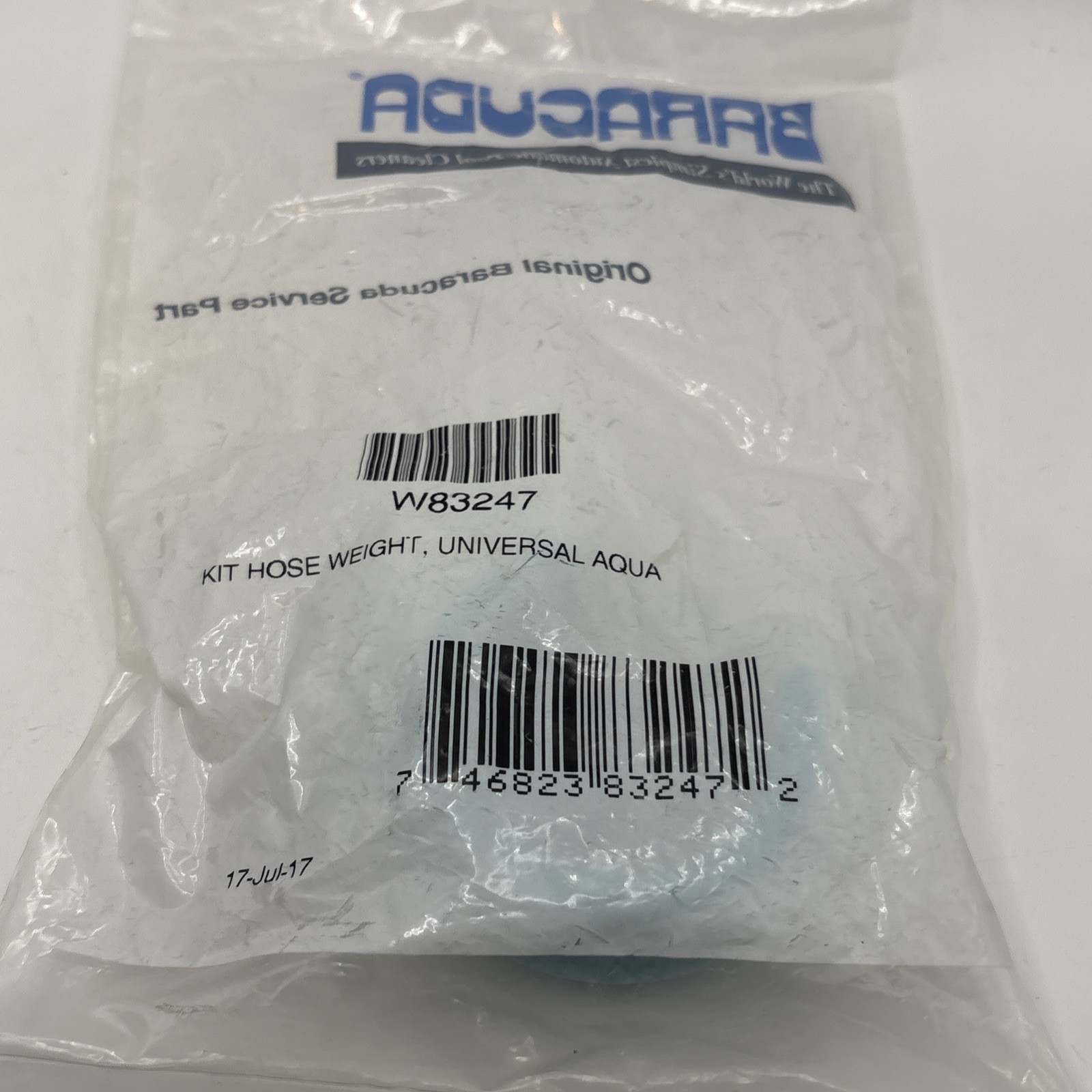 NEW SEALED Baracuda Kit Hose Weight for Baracuda G2-G3 (W83247) UNIVERSAL AQUA