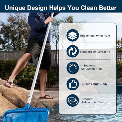 Premium Upgraded 16 FT Aluminum Telescopic Swimming Pool Pole – Adjustable 3