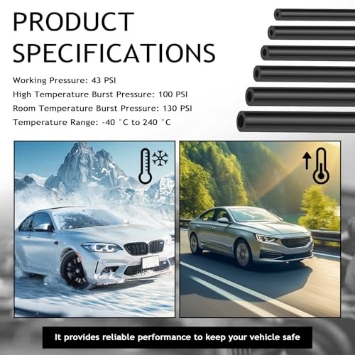 6PCS 5Ft Vacuum Hose Automotive Kit with