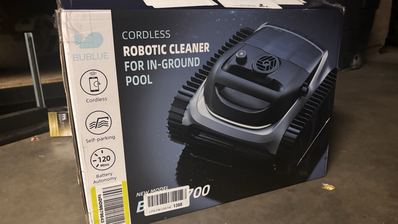 BUBLUE Bubot 700 Cordless Robotic Pool Cleaner, Smart Navigation, 210min, Obsid…