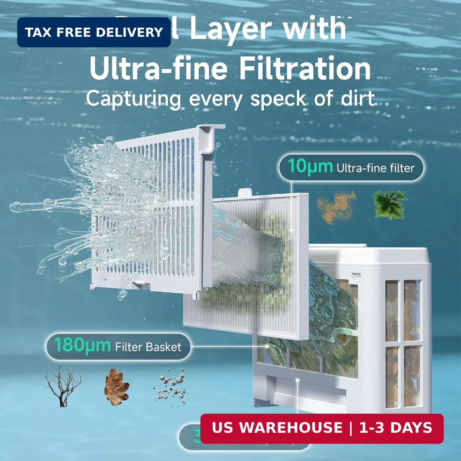 WYBOT C2 Cordless Robotic Pool Cleaner, Dual Filtrations, Floor, Wall &Waterline