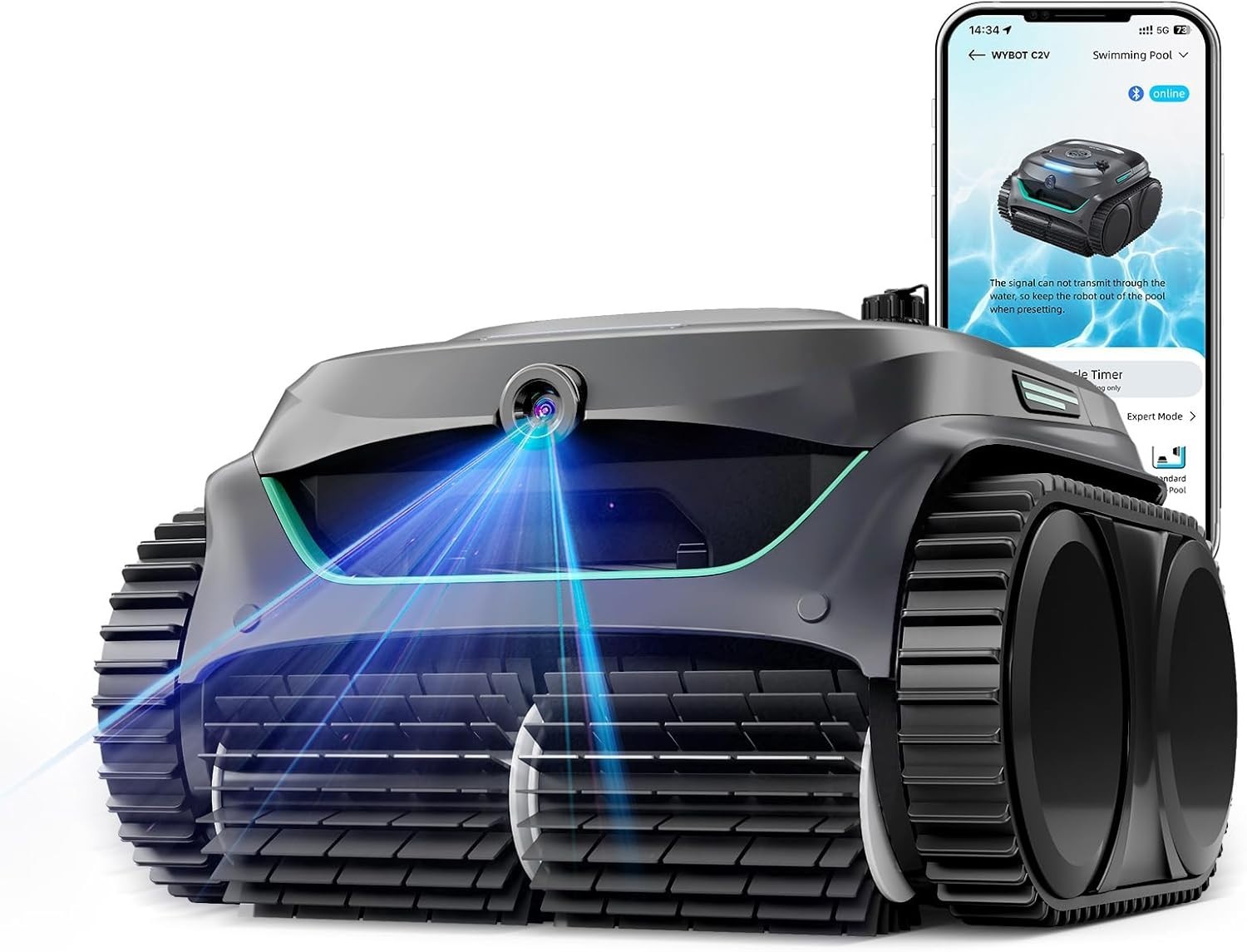 Upgraded WYBOT C2 Vision Robotic Pool Cleaner Cordless Pool Vacuum Inground Pool