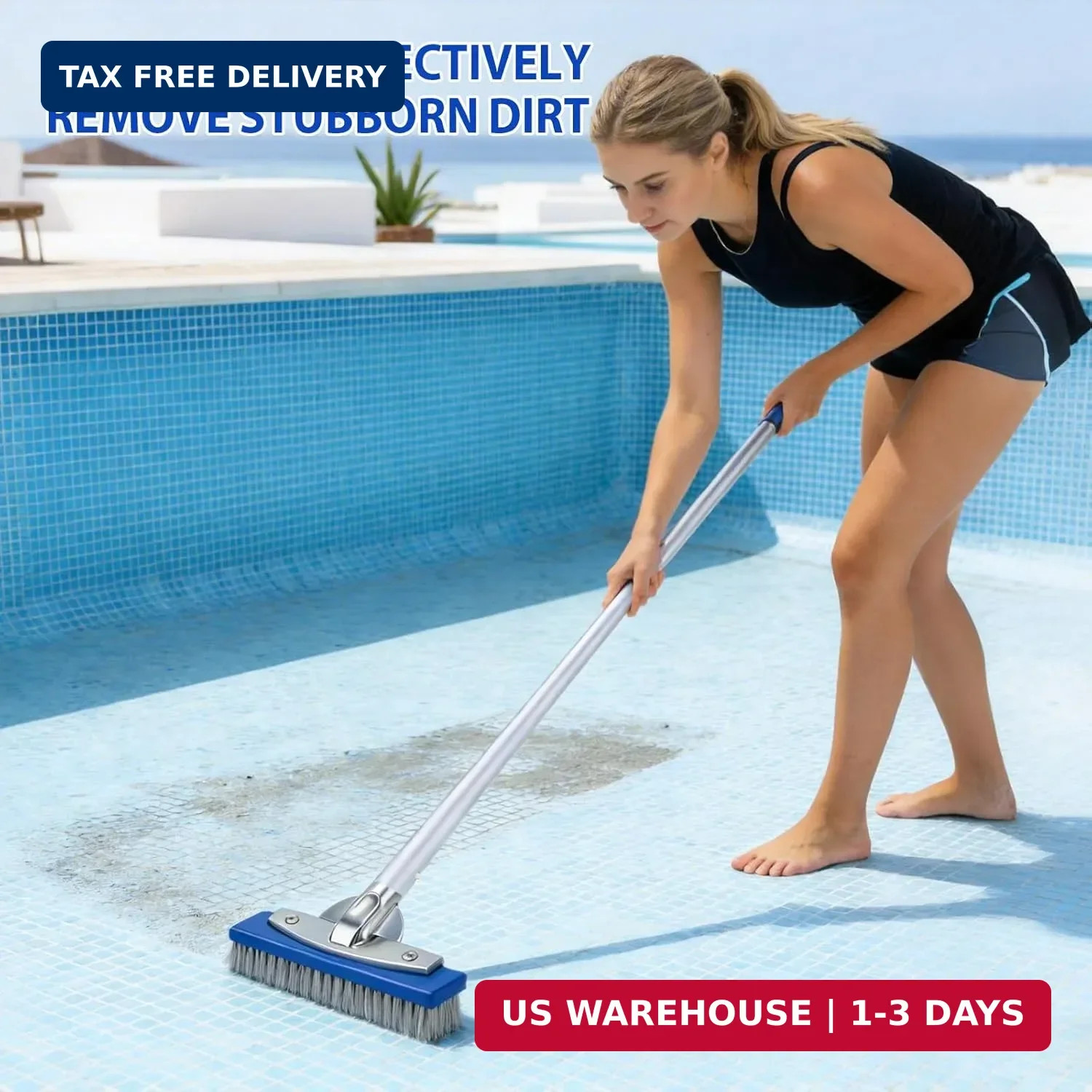 5-Inch Pool Brush Head – Combo Nylon & Stainless Steel Wire Bristles, Heavy Duty