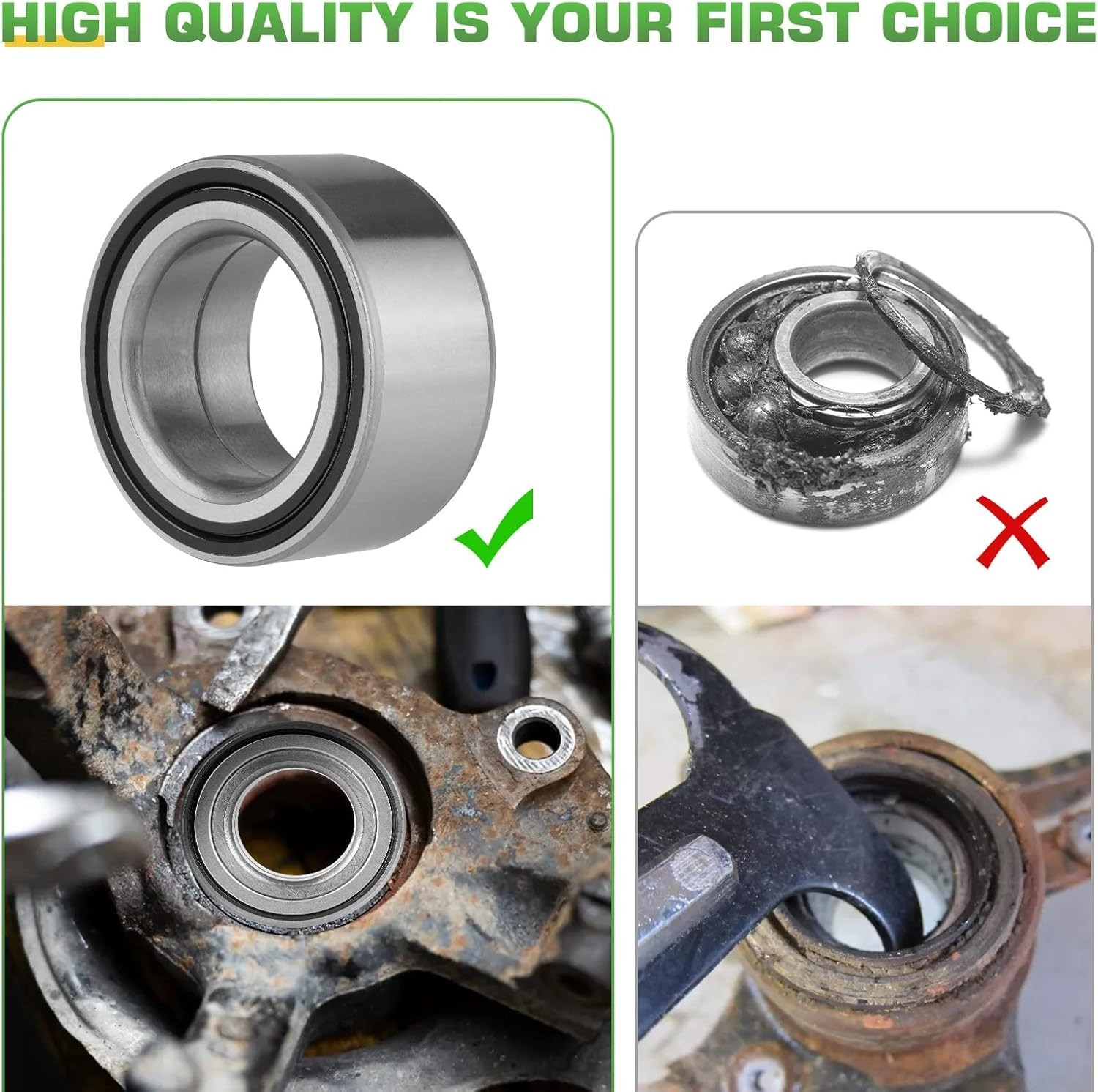 2PCS Front or Rear Wheel Bearing for Polaris Sportsman 550/850/1000 XP, RZR XP