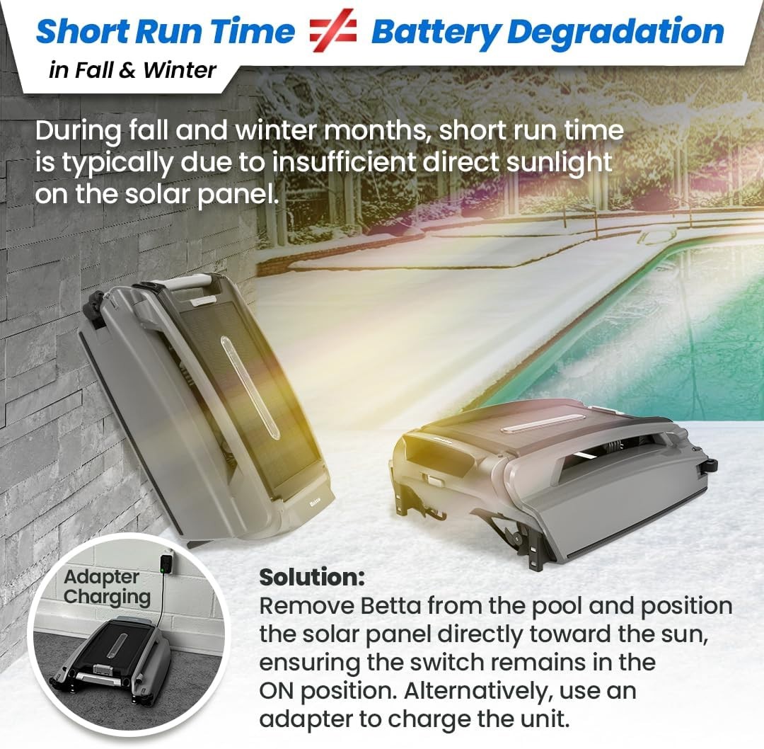 Betta SE Plus Solar Pool Skimmer 24/7 Auto Cleaner w/ Bag & Remote