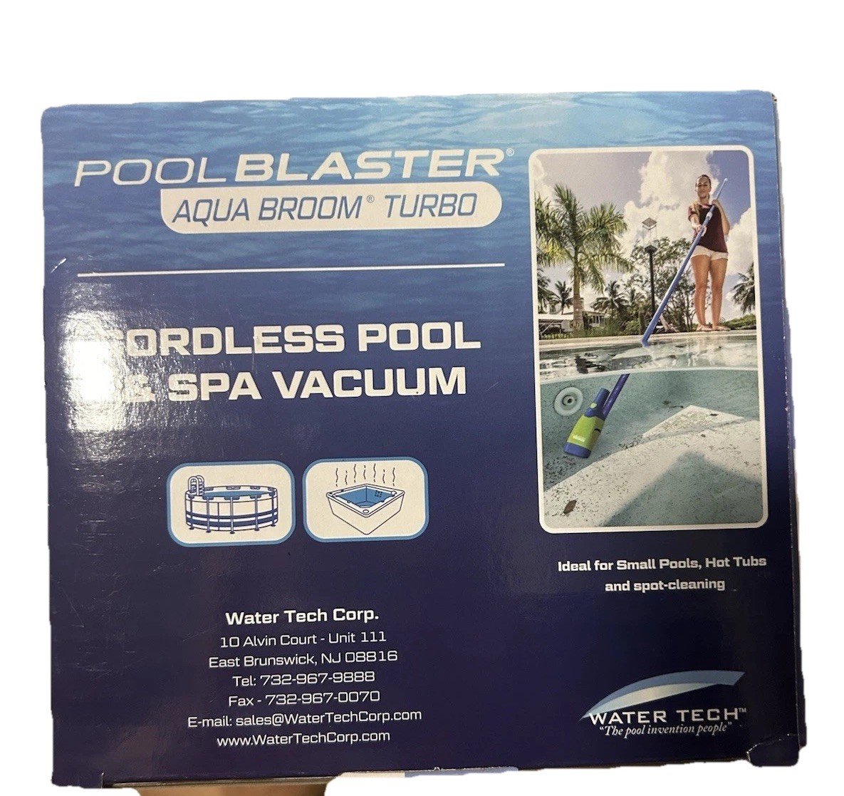 2 New Water Tech Pool Blaster Aqua Broom Handheld Battery Operated Spa Pool Vac