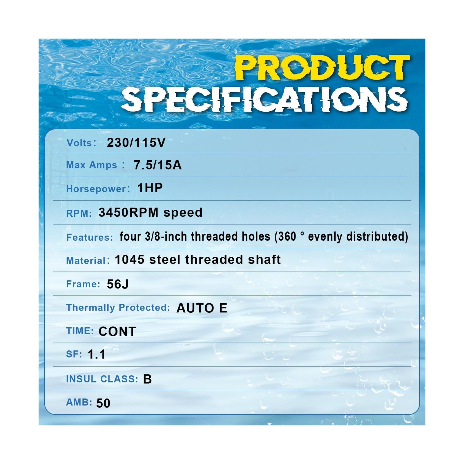 SP1610Z1MBK Pool Pump Motor 1HP, Replacement for Hayward Super Pump/Super II/…