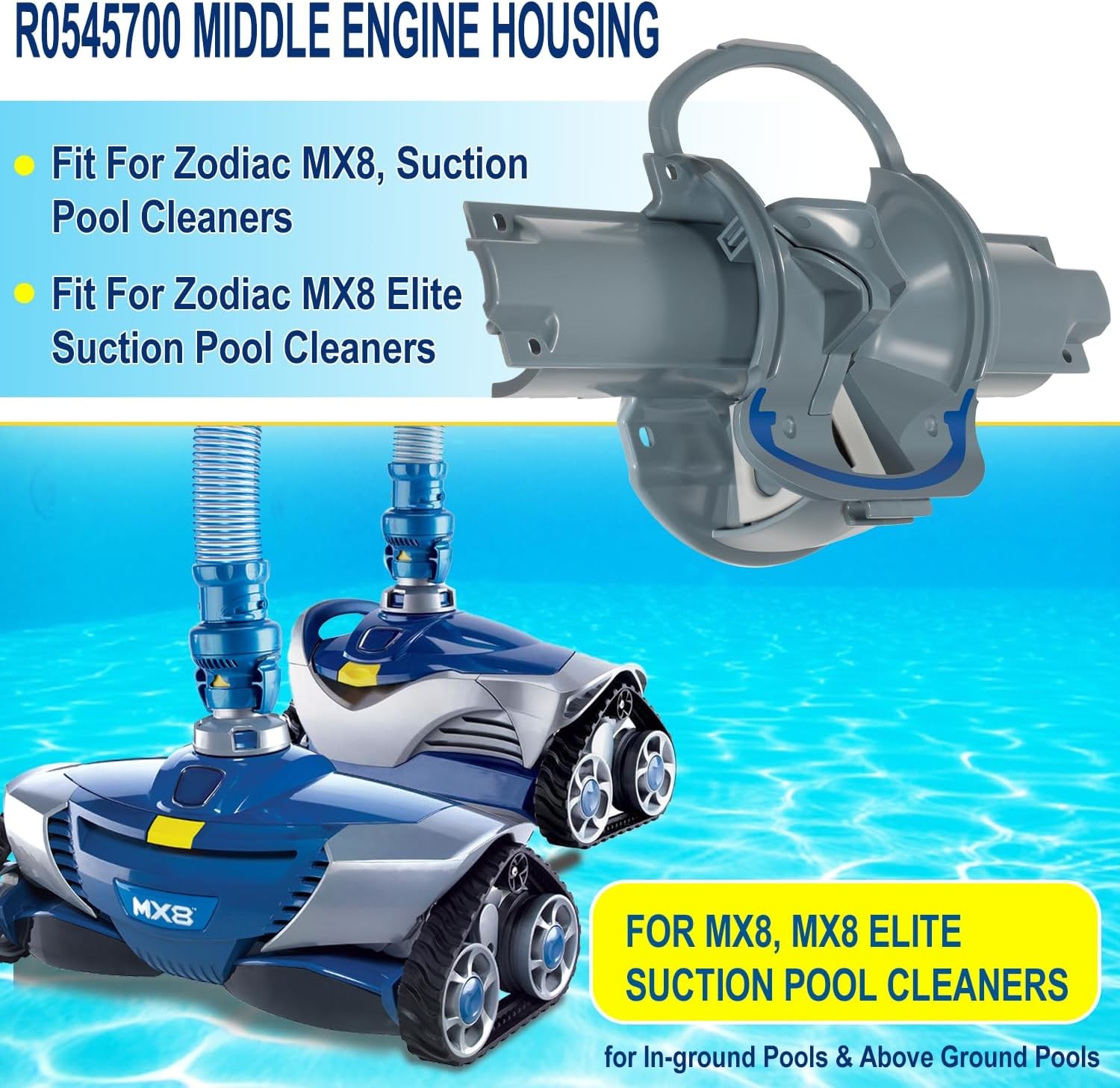 R0545700 Middle Engine Housing Parts For Zodiac Baracuda MX8 MX8EL Pool Cleaner