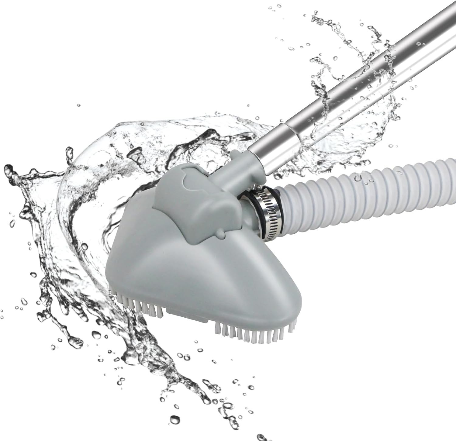 Extendable Pool Vacuum Cleaner for Above & In-Ground Pools Grey