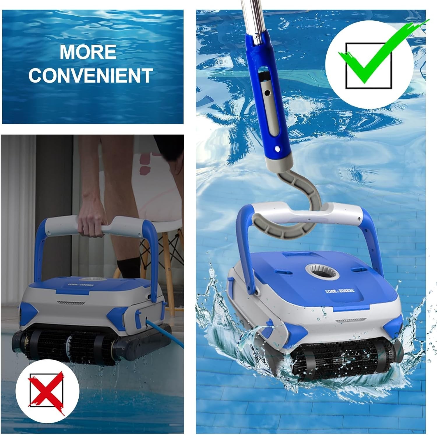 Water-Resistant Hook for Robotic Pool Cleaners – Fits Standard Telescopic Poles