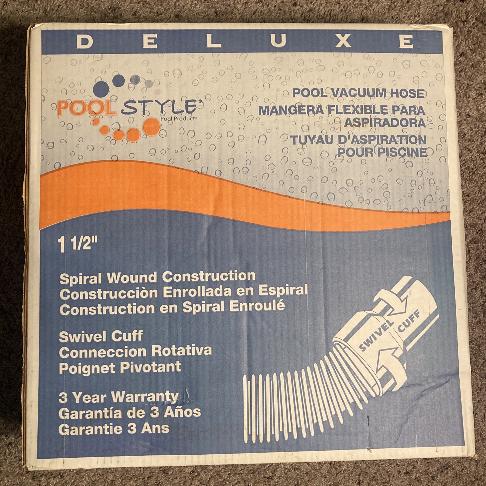 Pool Style Deluxe Series 1.5&Prime;x30&prime; Vacuum Hose w/ Swivel Cuff #PA01094 NEW