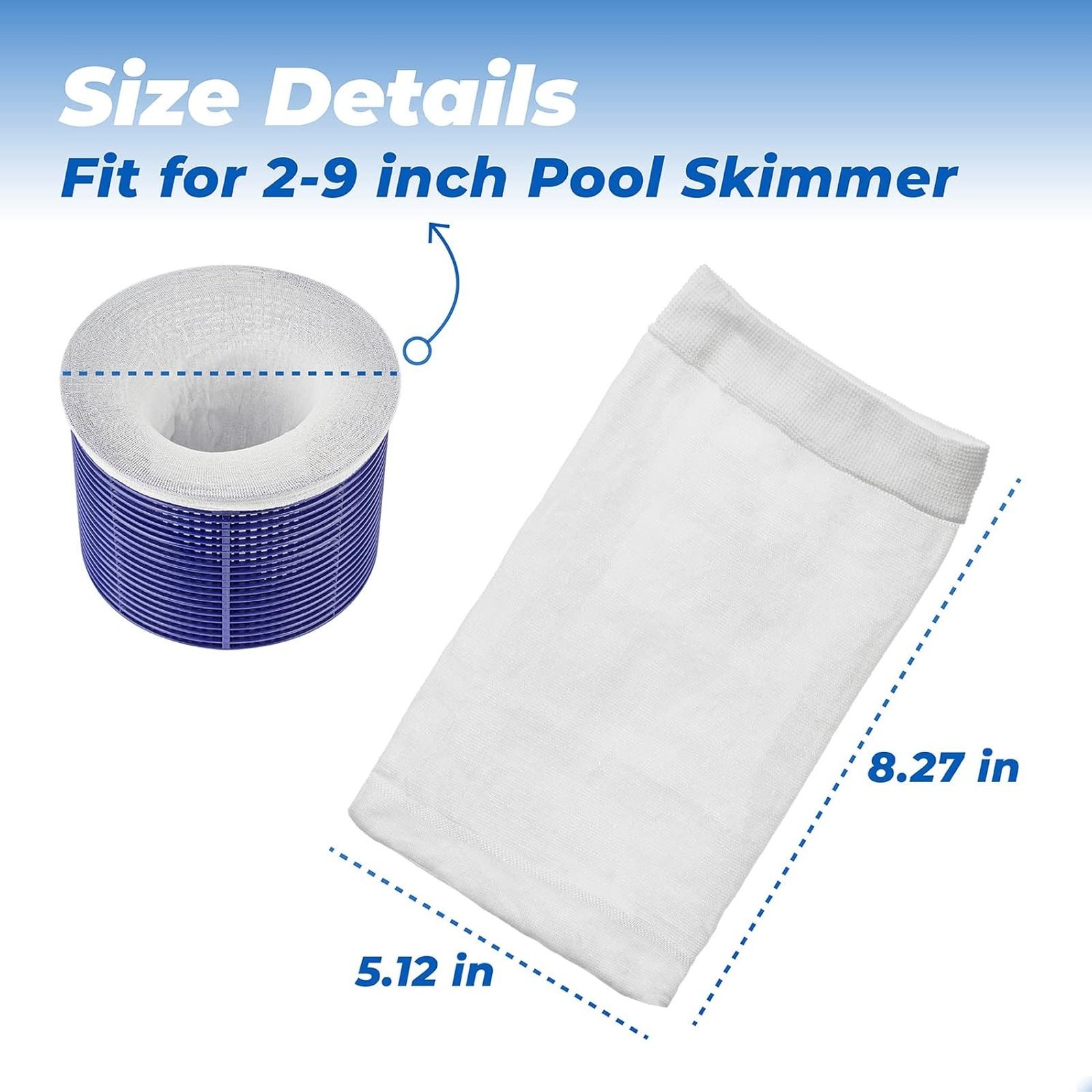 Pool Skimmer Socks 20 Pack Micro Filter Bags Compatible with Pool Blaster