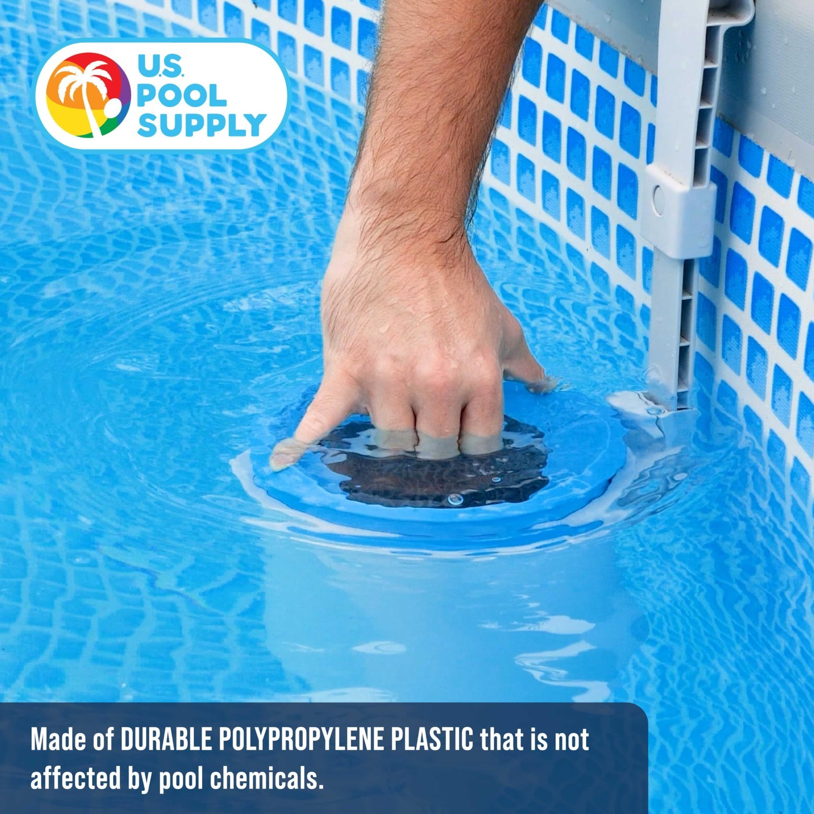 Above Ground Pool Skimmer – Floating Surface Cleaner, 5 Adapters, Dirt Basket, W