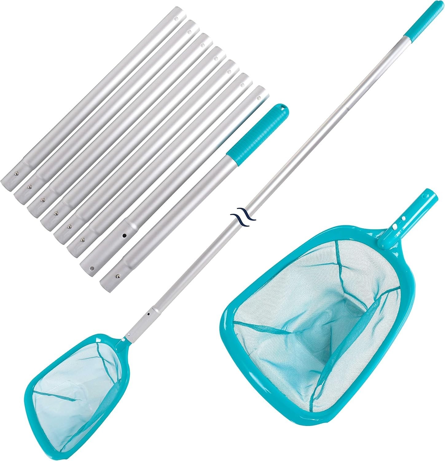 Durable 11.5 Foot Skimmer Net for Pools, Spas, and Ponds with Adjustable Length