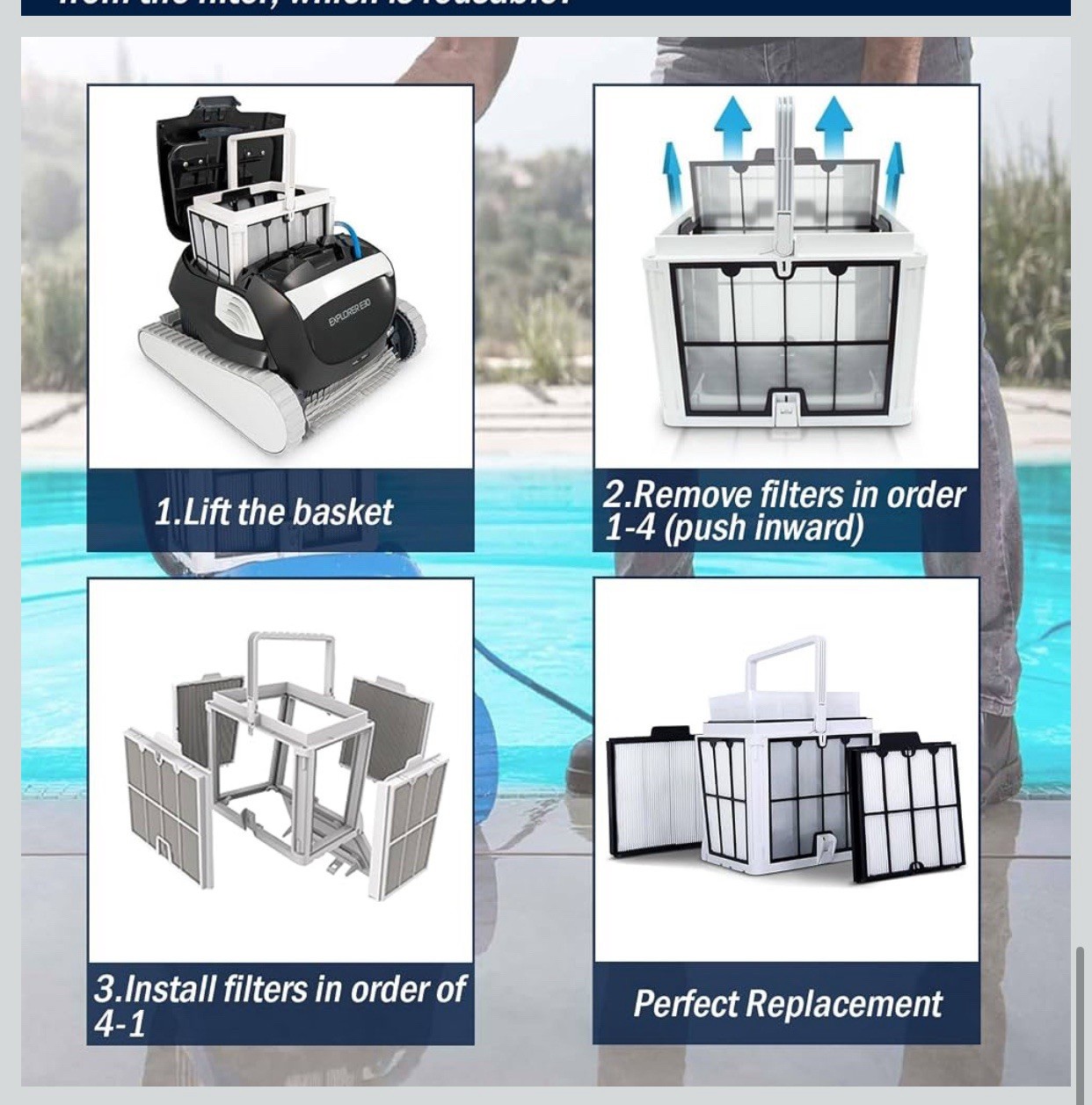 Ultra Fine Filter For Dolphin Active 20 Explorer E30 M600 Proteus DX4 9991467-R4