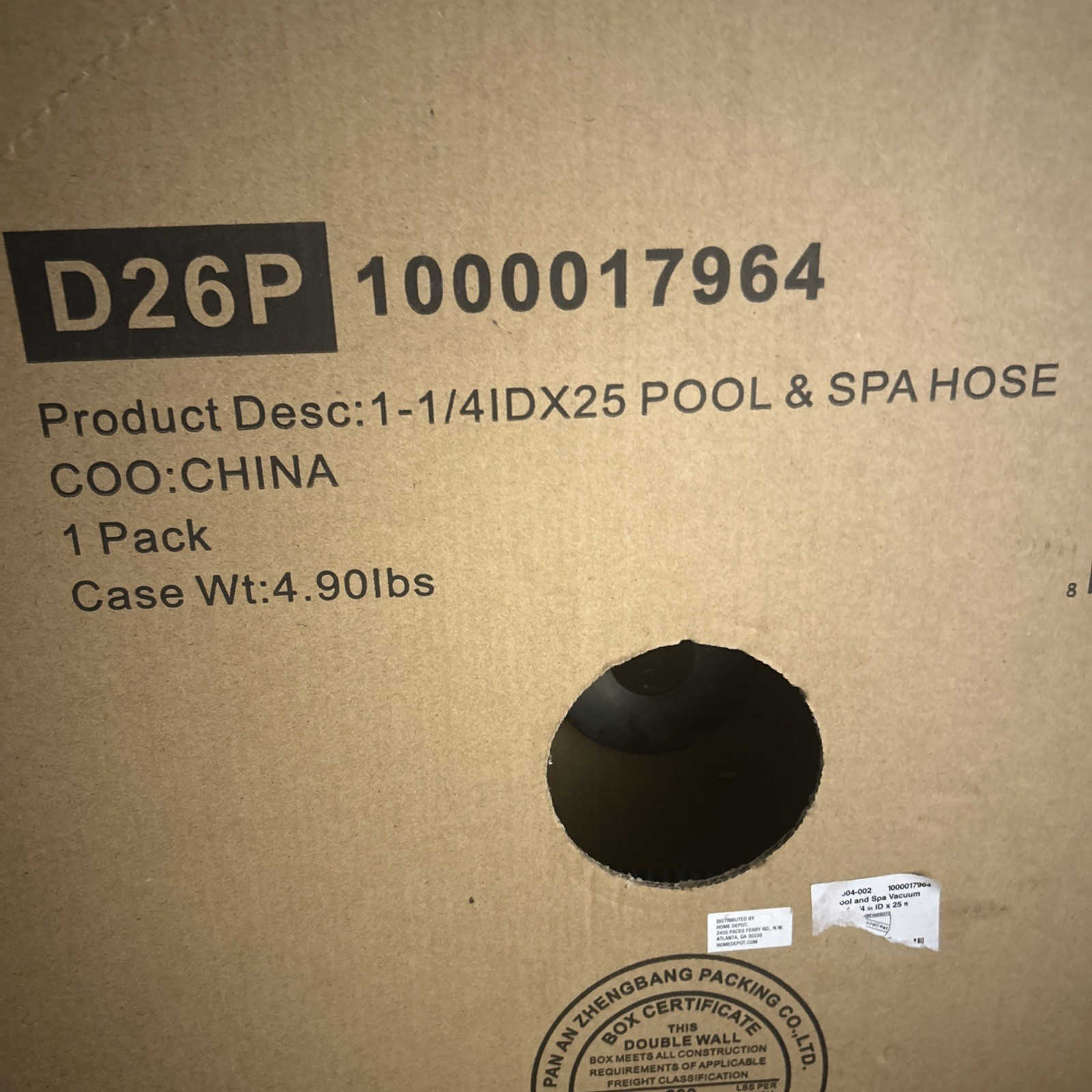 Everbilt 1-1/4 in. I.D. x 25 ft. Polyethylene Pool and Spa Hose